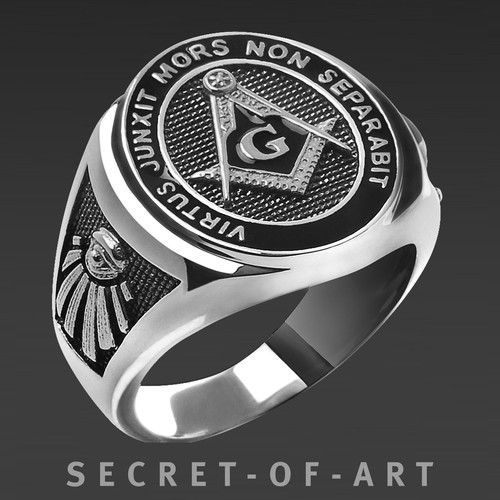 Masonic ring freemason silver - ring,