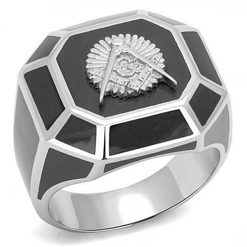Mens black masonic - , signet