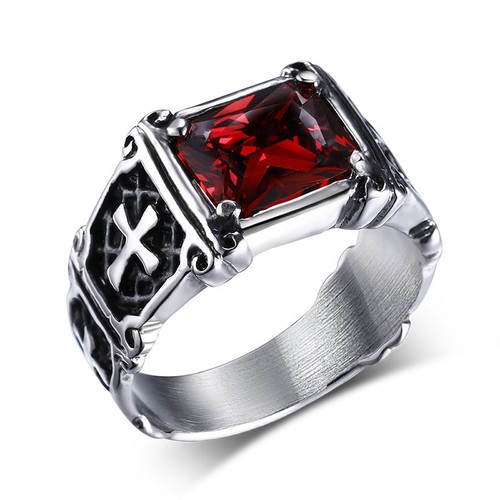 Knights templar ring - knights, red