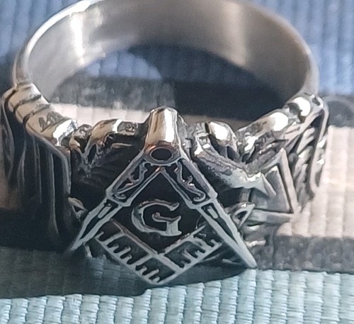 Silver masonic ring - silver,