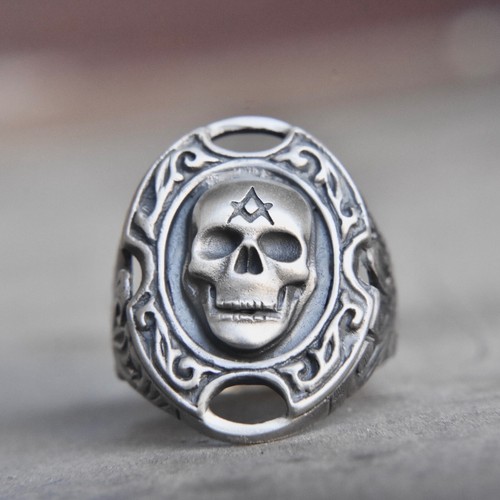 New masonic skull ring - new,