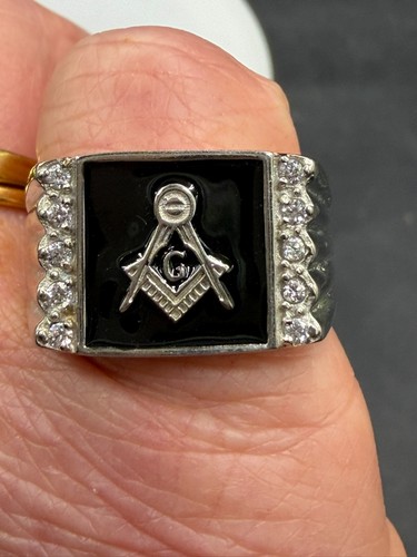 Mens masonic ring - , silver