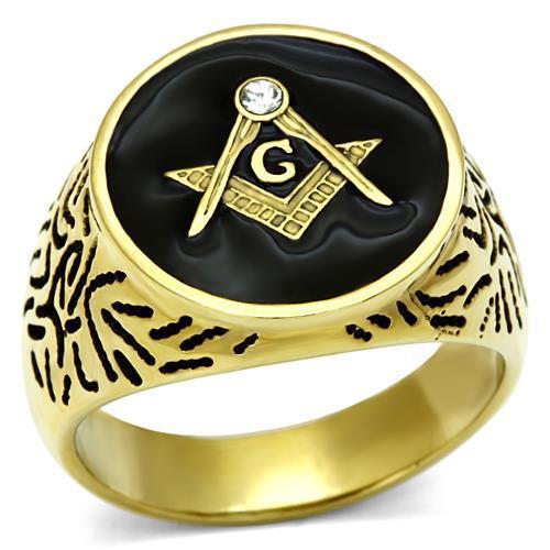 Mens masonic ring - , onyx