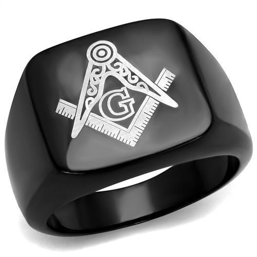 Mens masonic ring - , black