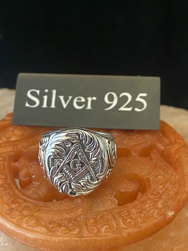 Silver masonic signet ring - masonic,