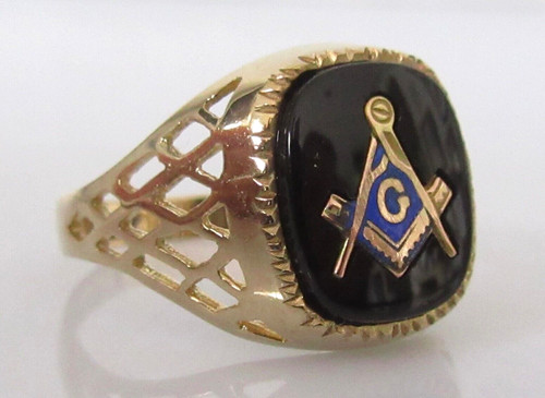 Gold masonic ring vintage - ring,