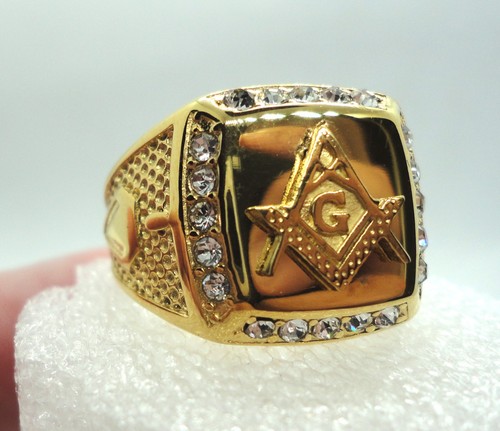 Unusual freemason metal ring - metal,