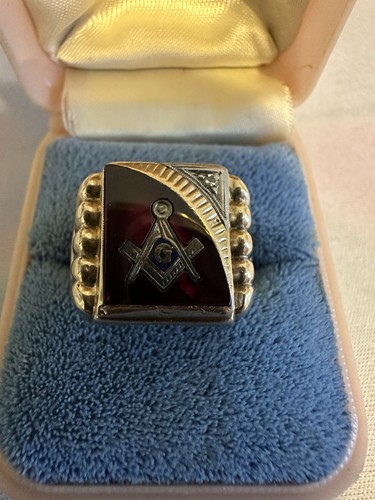 Men vintage masonic ring - vintage,