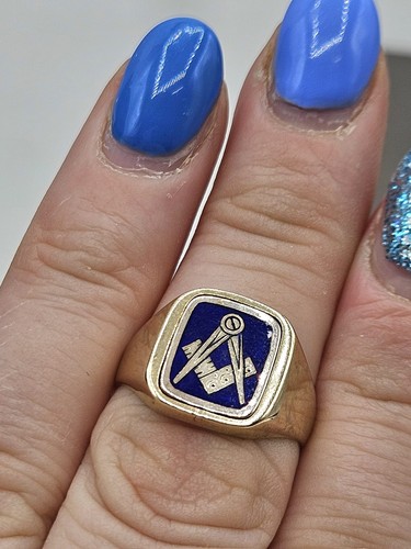 9ct gold reversible masonic - 9ct,