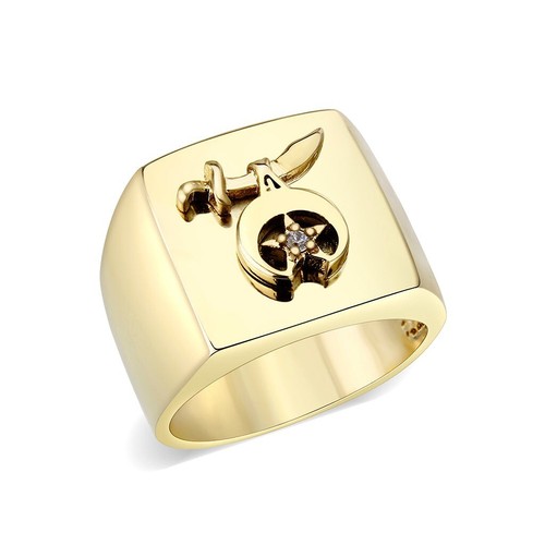 Mens star ring gold - , masonic