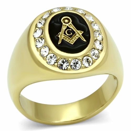 Mens masonic ring 18k gold - masonic,