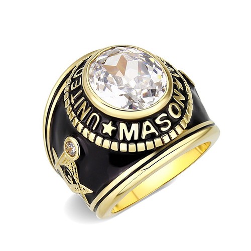 Mens masonic ring gold - , black