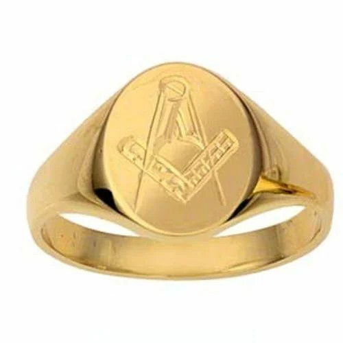 Hand engraved masonic ring - engraved, –