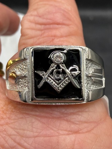 Mens masonic ring silver - masonic,