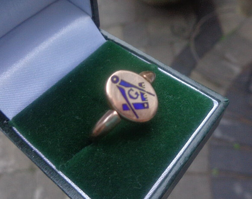 Rose gold masonic ring 9ct - ring,
