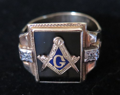 Vtg 1950s masonic ring - 1950s, w/
