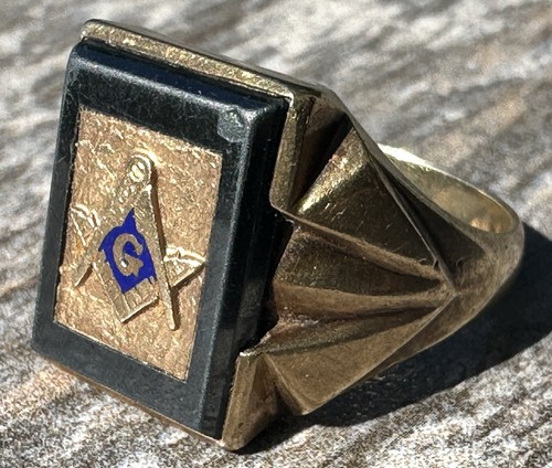 Vintage mens masonic - mens, ring