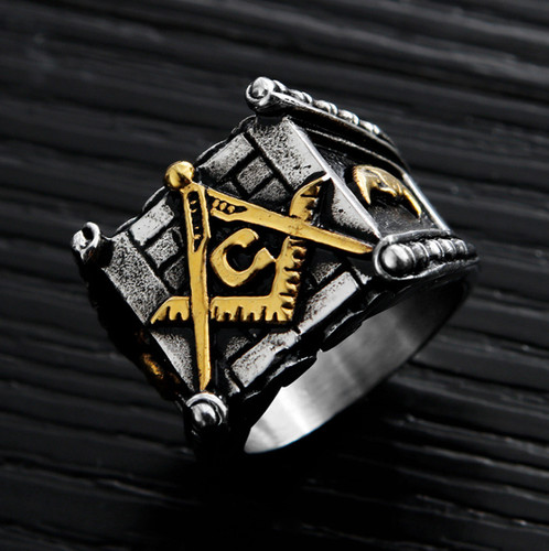 Freemason masonic ring men sun - masonic,