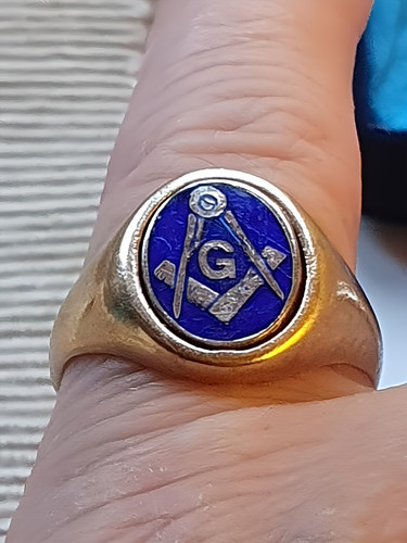 9ct gold mason masonic - gold, swivel