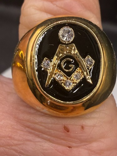 Men masonic ring gold - ring,