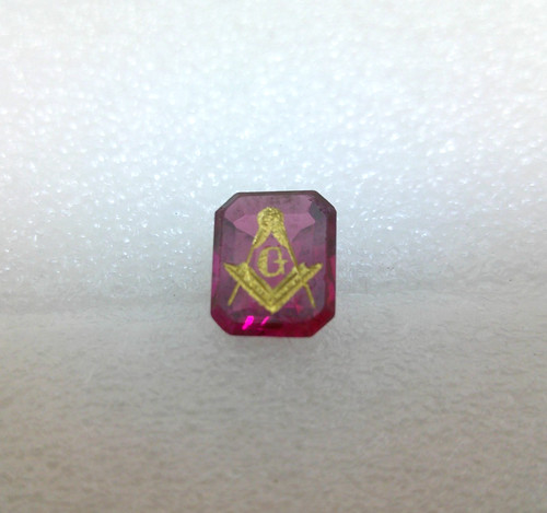 Masonic ring etched gemstone - ring,