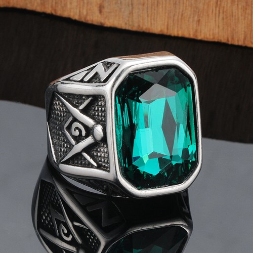 Men masonic stone ring - men,