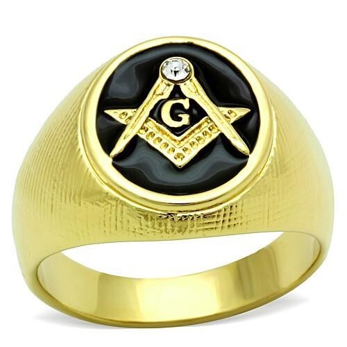 Mens gold ring masonic signet - mens,