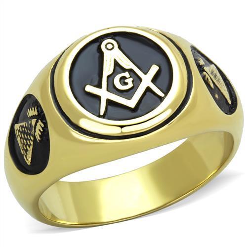 Mens masonic gold ring - , pinky