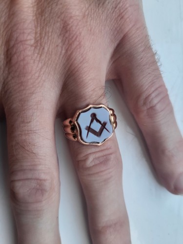 Masonic ring 9ct gold - ring,,