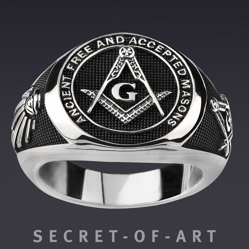 Masonic ring silver - masonic, freemason