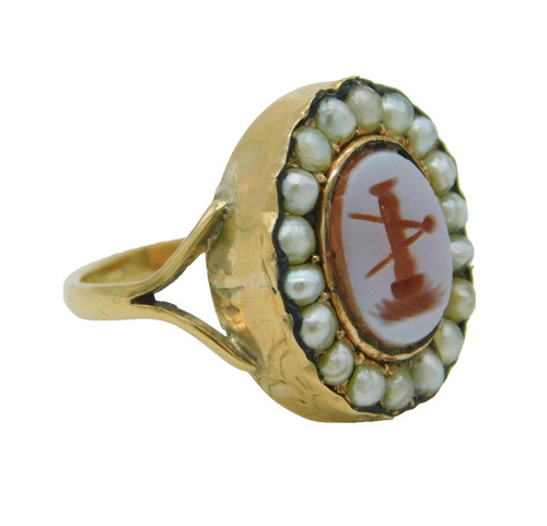 George 9ct gold seed pearl - iv,