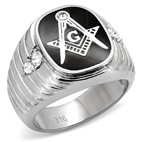 Mens silver masonic ring - mens,