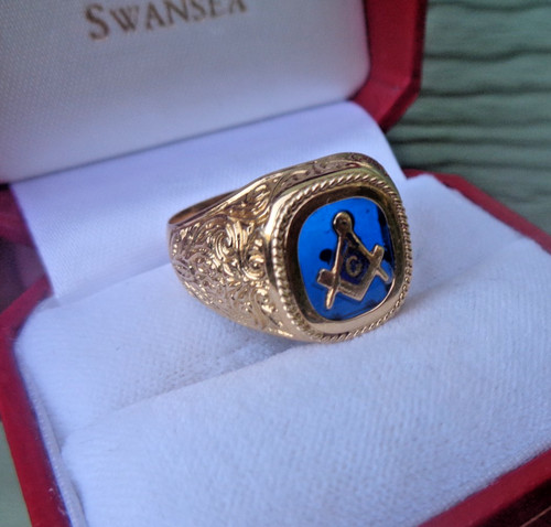 18ct gold masonic ring 750 - masonic,
